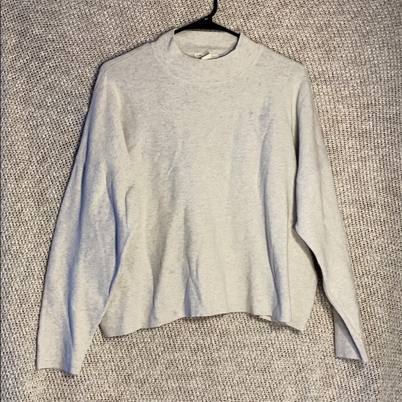 H&M Sweaters - H&M Basic Mock Neck Sweater - White/Cream (L)